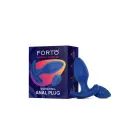 FORTO Vibrating Anal Plug – analinė kamštis – silikonas – mėlynas – 10 režimų — Nuotrauka 4