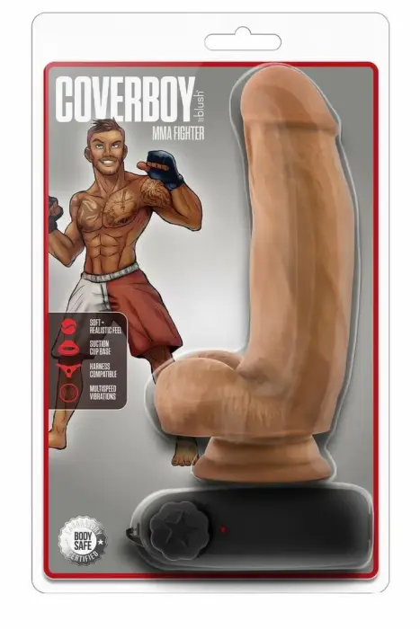 Coverboy MMA Fighter – vibrating realistic PVC device – mocha – 17.8 cm
