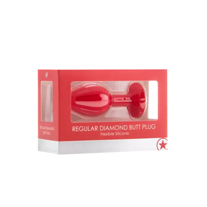 Diamond-shaped Butt Plug – M – Red