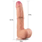 LoveToy Dual Layer Platinum Silicone Cock – realistic dual-layer dildo with suction cup and balls – 28 cm (11'') — Photo 2