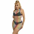 Subblime Rainbow High Neck Mesh Dress – One Size – Multicolored — Photo 1