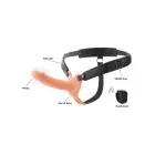 INFERNO Dobais vibrējošs strap-on dildo – 16 cm (6.3″) – miesas krāsa — Foto 10