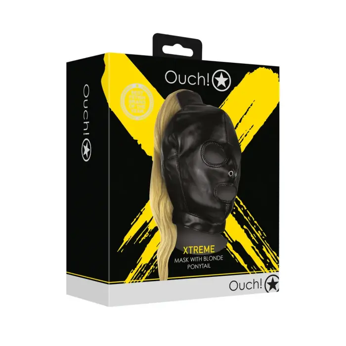 Mask with Blonde Ponytail – Black