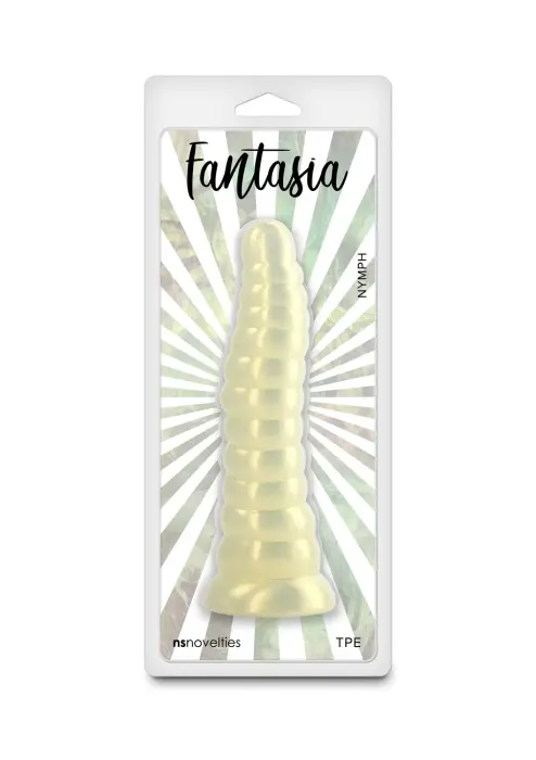 Fantasia Nymph – Dzeltens silikona dildo – 18 cm (7″) Foto 3