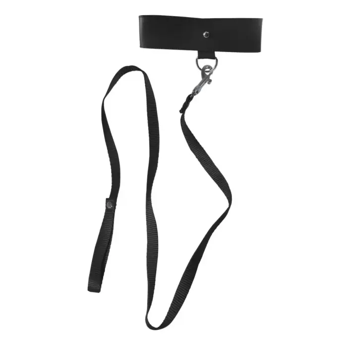 Sportsheets Adjustable Black Collar with 48-inch Lead