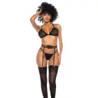 Three Piece Lingerie Set – Black – L/XL — Photo 5