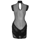 Cottelli PARTY Dress with Lace – must võrgust ja lill-pitsilisest mini kleit – varrukateta – S — Foto 8