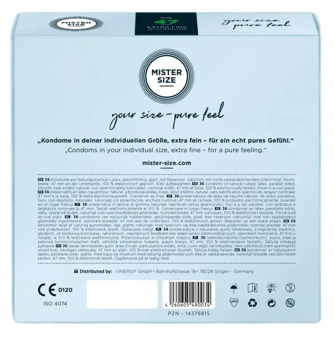 Mister Size 47 mm презервативы – 36 шт. Фото num