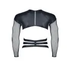 Men's T-shirt with decorative elastic and metal rings – Black – XL — Photo 4