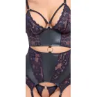 Cottelli LINGERIE Strappy Basque and Crotchless String Set – Purple/Black – S — Photo 5