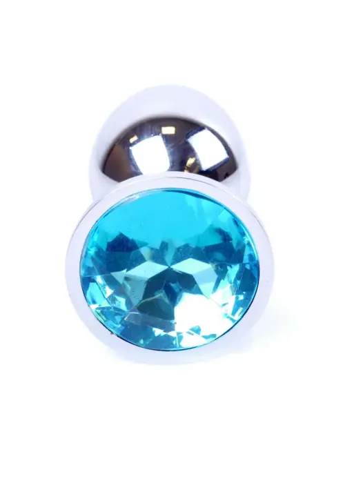 Plug-Jewellery Silver анальная пробка со светло-голубым драгоценным камнем – 7 cm (2.8″)
