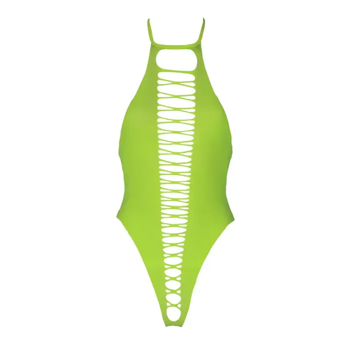 Neon augsta piegriezuma bodijs – zaļš – One Size Foto 5