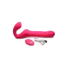 Mighty-Thrust bezsiksnu strapon vibrators ar tālvadības pulti – 24 cm (9.5″) – rozā — Foto 3
