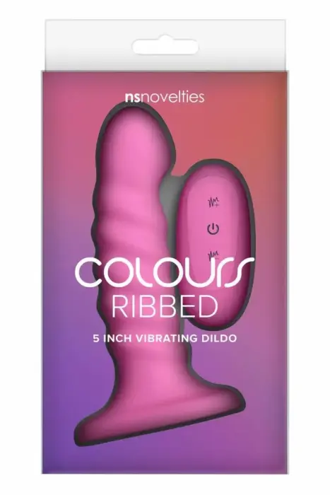 COLOURS Ribbed 5 Inch – вибрирующий силиконовый интимный прибор с пультом – розовый
