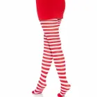 Leg Avenue balti sarkanas svītrainas neilona zeķubikses – One size — Foto 3