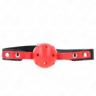 KINK Red Hollow Silicone Ball Gag 4 cm with Adjustable Black Strap 37–52 cm — Photo 2