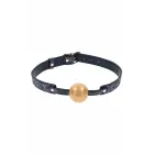 SPORTSHEETS Cougar Ball Gag – тёмно-синий/золотой – резиновый шар – регулируемый 41–62 см — Фото 2