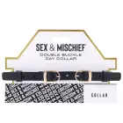 Sportsheets S&M Double Buckle Day Collar – Black / Gold — Photo 7