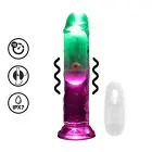 RealRock LED Vibrating Model dildo – 15 cm (6″) – caurspīdīgs — Foto 7
