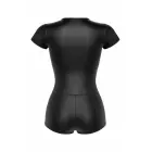 Christine Lilith – īsroku wetlook bodysuit ar krusteniskām šņorēm – melns – L — Foto 5