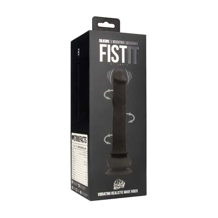 Vibruojantis realistiškas Wave Rider dildo – Juodas