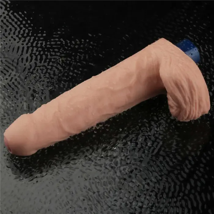 Real Softee uzlādējams vibrējošs dildo – 23 cm (9″) – Miesas krāsa Foto 14