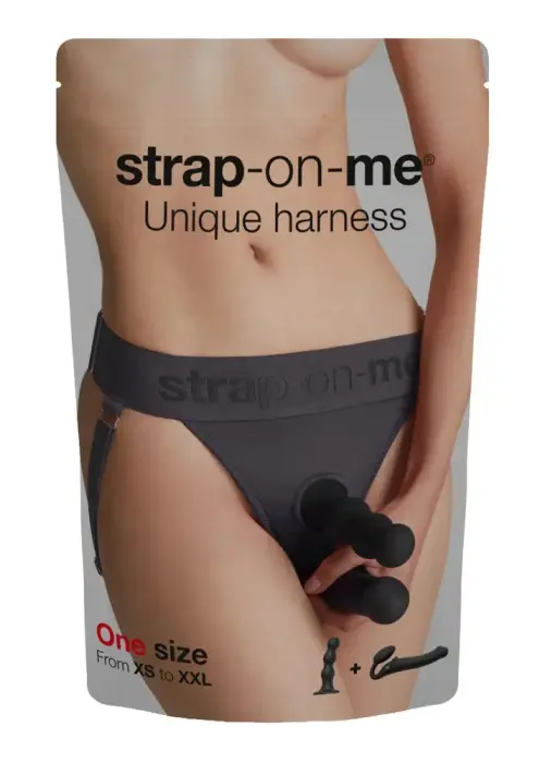 Strap-on-me Unique Lingerie Harness – jock-style strap-on harness – grey – one size
