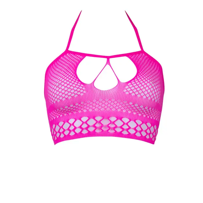 Seksīgs top ar siksnām – rozā – viens izmērs Foto 7