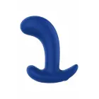 FORTO Curved Vibrating Plug – anālais spraudnis – silikons – zils – 10 režīmi — Foto 2