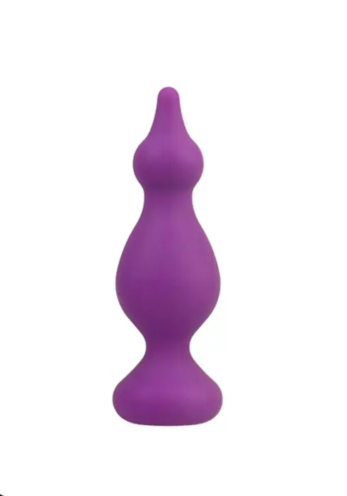 Plug-Artykuł wspomagania - Vidējs rievots silikona dildo – 18 cm – Violets Foto 2