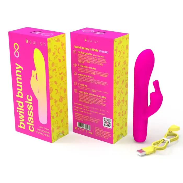 B Swish Bwild Classic Bunny truša vibrators – 15.24 cm (6″) – rozā