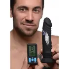 Vibreeriv ja E-Stim silikoonist dildo kaugjuhtimispuldiga – Roosa — Foto 2