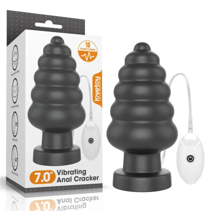 King Sized Vibrating Anal Plug – 18 cm (7″) – Black