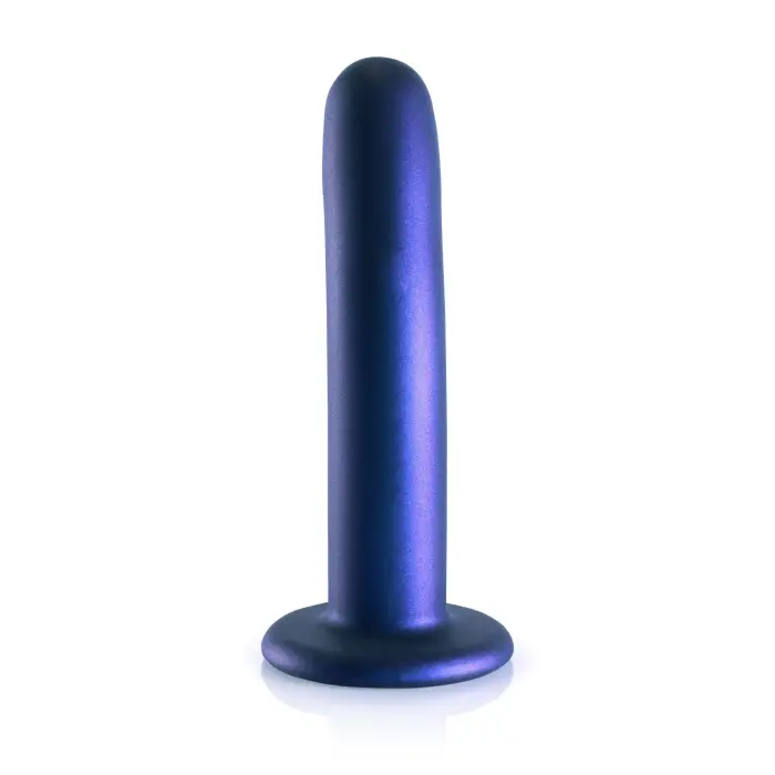 Gluds silikona G-punkta dildo – 14,5 cm (6″) – Metālisks Foto 5