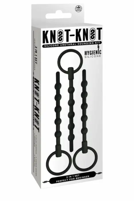 NMC 3 IN 1 Silicone Urethral Sound Kit – 3-piece medical-grade silicone – black – 11.4 cm