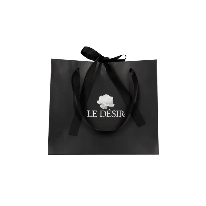 Le Désir paper gift bag with satin ribbon – black