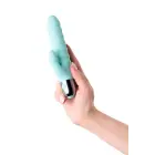 Рельефный вибратор с клиторальной стимуляцией Flovetta Flax – 17.5 cm (6.9″) – зеленый — Фото 2