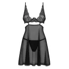 OBS Babydoll komplekts ar stringiem – melns – M/L Foto 4