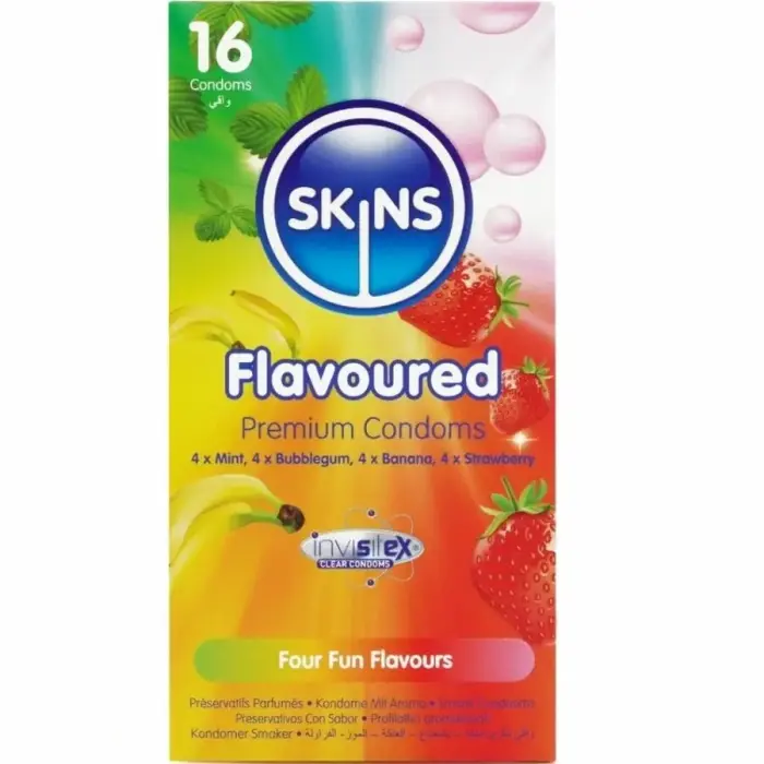 Skins Premium maitsestatud kondoomid – 16 tk