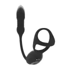 Vibrating and Thrusting Silicone Tri O Cockring with Prostate Stimulator - Black — Photo 5