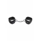 SPORTSHEETS Velvet Noir Handcuffs – roku dzelži – mākslīgā āda – melns – samta virsma — Foto 2