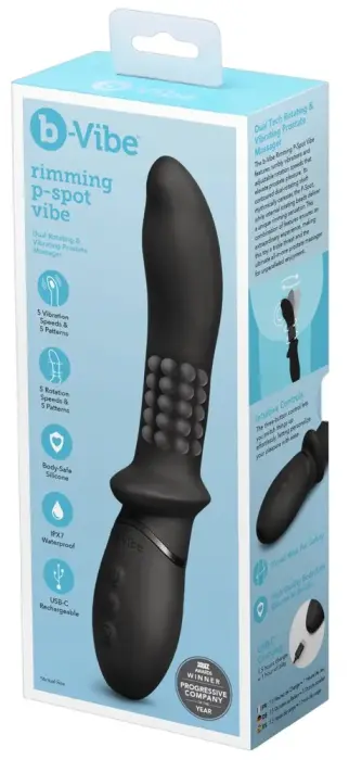 b-Vibe P-taško vibratorius su besisukančiais perlais – 21.3 cm (8.4″)