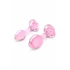 b-Vibe Pink Roses – borosilikata stikla anālo spraudņu treniņkomplekts ar rozes pamatni – 2 gab. – rozā — Foto 4