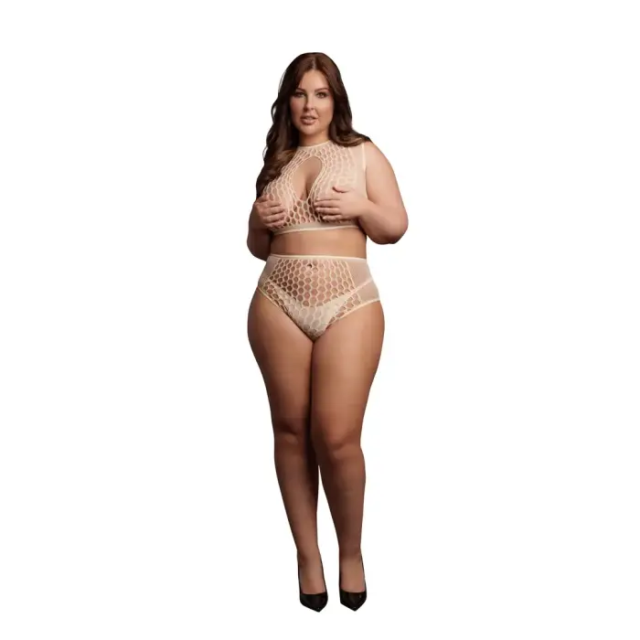 Duo Net Key-Hole Bra Set - Queen Size Photo