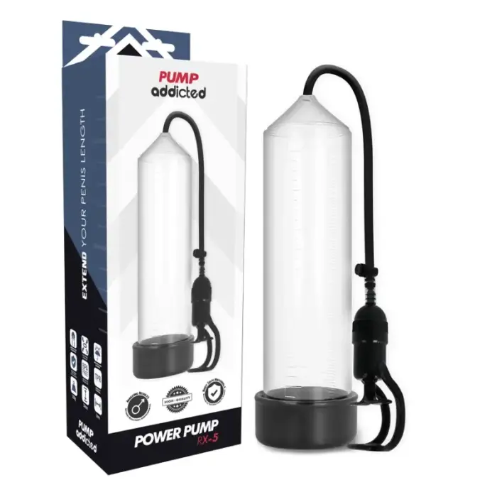 Pump Addicted RX5 прозрачная вакуумная помпа для члена 23 см ABS
