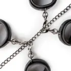 Fetish BDSM Restraint Set with Collar, Wrist and Ankle Cuffs – Black — Photo 7