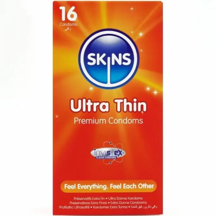 Skins Ultra Thin vaniļas aromāta prezervatīvi – 16 gab.