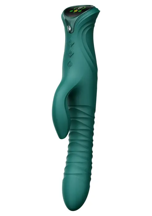 Mose 2 кролик-вибратор с функцией толчков и подогревом – 26 cm (10.1″) – зеленый