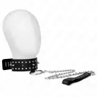 KINK regulējama apkakle ar ķēdīti Model 1 ar sudraba kniedēm, melna, 36–43 cm — Foto 5