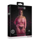 Neon Pink Long Sleeve Crop Top and Long Skirt Set – Plus Size — Photo 1